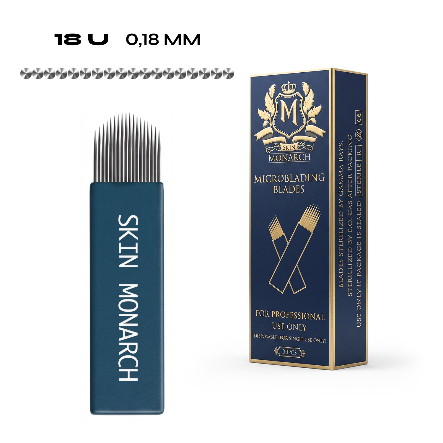 Skin Monarch Microblading Needles 18U 0.18mm — box